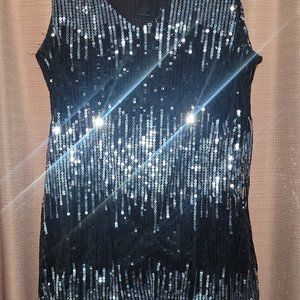 Sequin v neck dress